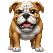 Nervous bulldog sticker