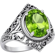 Peridot birthstone silver ring sticker