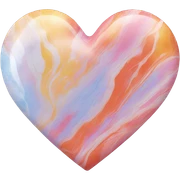 Marble heart colorful sticker
