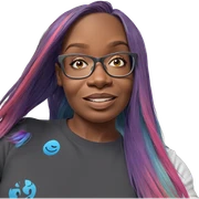 smiling girl with multicolored hair sticker