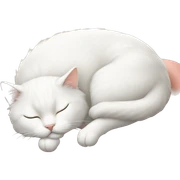 White cat sleeping sticker