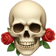 Skull with roses on top left sticker