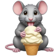 Rat eating ice cream sticker