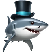 Shark with a top hat sticker