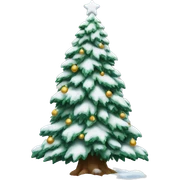 snowy christmas tree sticker