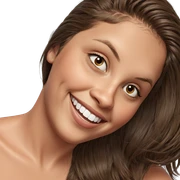 smiling girl with brown hair sticker