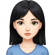 white girl with black hair sticker
