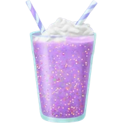 Lilac drink in a glass cup with colored sprinkles sticker
