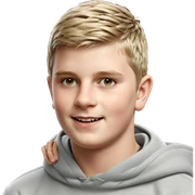 smiling boy in hoodie portrait sticker