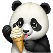 Panda eating ice cream sticker
