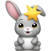 A bunny with star sticker