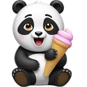 Panda eating ice cream sticker