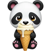 Panda eating ice cream sticker