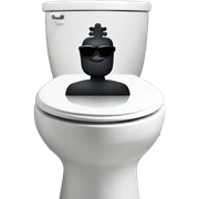 Chess piece with sunglasses on toilet sticker