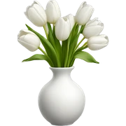 White tulips vase sticker