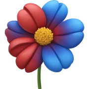 Blue and red flower sticker