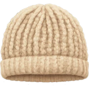 beige winter beanie no person sticker
