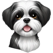 shih tzu dog black and white sticker