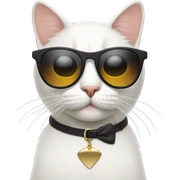 Cat with sunglasses sticker