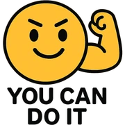 flat toon style motivational emoji, simple and bold sticker