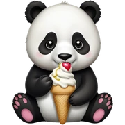 Panda eating ice cream sticker