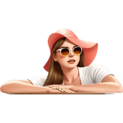 stylish girl in sunny vibes sticker