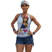 smiling girl on beach day sticker