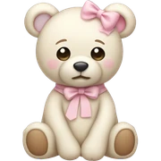 Cream colored teddy bear with pastel pink on top of head sticker