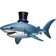 Shark with a top hat sticker
