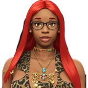 red-haired girl with jewelry sticker
