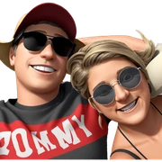 happy friends with stylish hats sticker