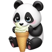 Panda eating ice cream sticker