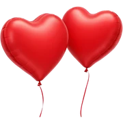 Heart shaped balloons sticker
