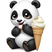 Panda eating ice cream sticker