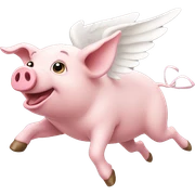 Flying pig sticker
