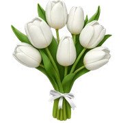 white tulip bouquet  sticker