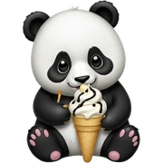 Panda eating ice cream sticker