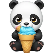 Panda eating ice cream sticker