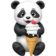 Panda eating ice cream sticker