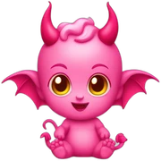 cute pink baby devil sticker