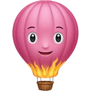 Balão de ar quente rosa sticker