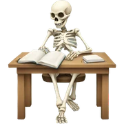 skeleton studying sticker