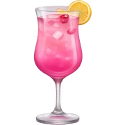 a glass of pink cocktail sticker
