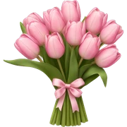 light pink tulip bouquet  sticker