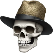 Skull with hat sticker