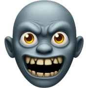 Scary creature with ugly face sticker