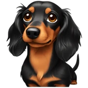 Dachshund black fire long-haired sticker