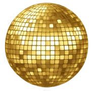 super sparkly gold disco ball sticker