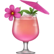 Cocktail with pink flowers sticker