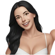 smiling girl in white dress sticker